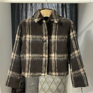 Zara Brown Plaid Jacket